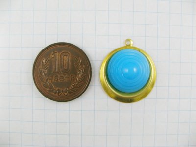 画像1: Vintage Glass Bullseye-Dome charm