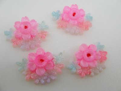 画像2: Vintage Flower Pastel Fan Cluster Cabs