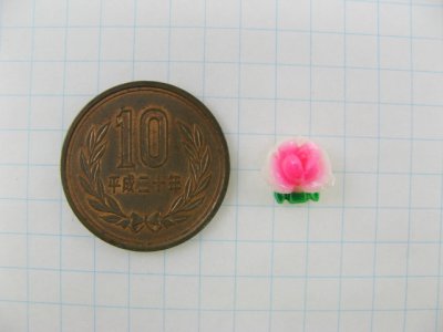 画像1: Vintage White+PK Rose Cabochon (mini)