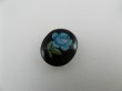 画像3: Vintage Porcelain Black Floral Cabochon 10x8mm (3)