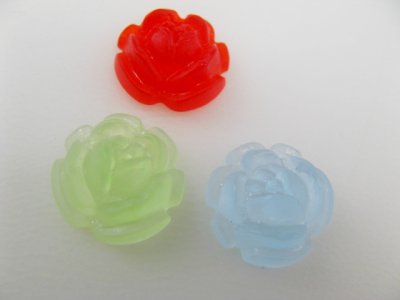 画像2: Vintage Frost Rose cabochon 14mm