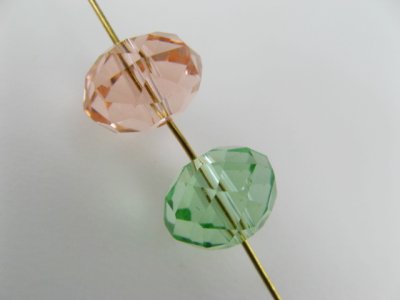 画像2: Vintage Glass Faceted Rondell Beads