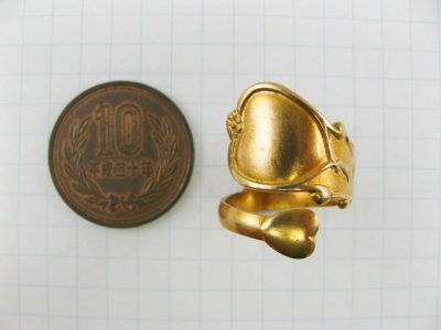 画像1: Brass Spoon-Handle Ring