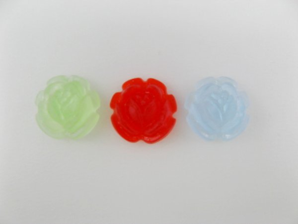 画像1: Vintage Frost Rose cabochon 14mm (1)