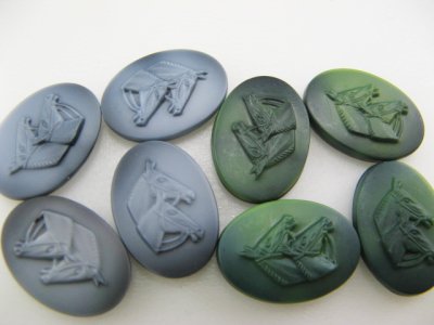 画像2: Vintage Marble Glass Embossed Cabochon【Horse】