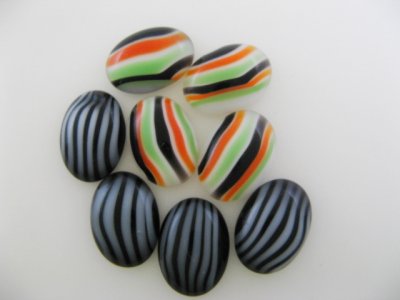 画像2: Vintage Candy Stripe Glass Cabochon