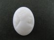 画像2: Vintage Glass White Cameo 18x13mm (2)