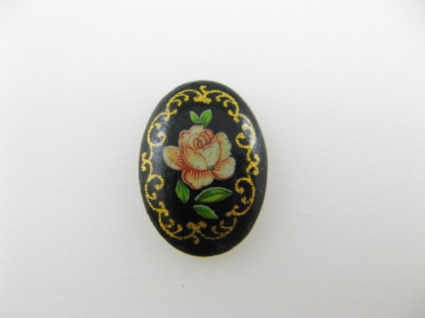 画像1: Vintage Glass BK Rose Cabochon (1)