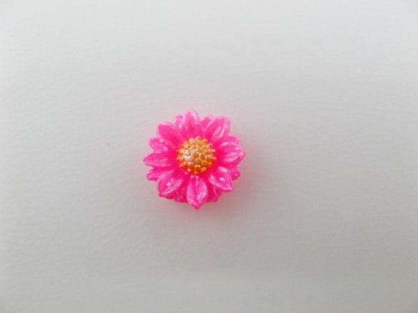 画像1: Vintage Metallic Pink Daisy Cabochon (1)