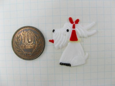 画像1: Vintage Turban WH/Terrier Cabochon