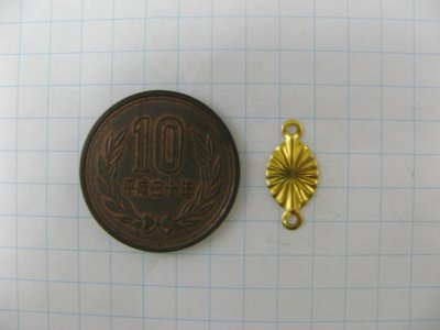 画像1: Brass Plate Oval-Connector 4個入り