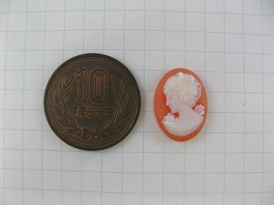 画像1: Vintage Plastic Cameo 18x13mm 