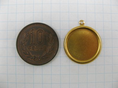 画像1: BRASS Rolled Edge Round Setting  18mm