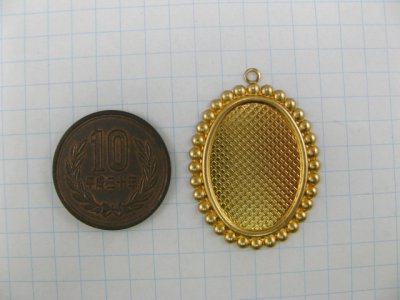 画像1: Brass rococo style frame 25x18mm