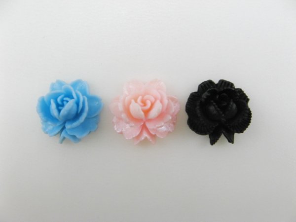 画像1: Vintage Plastic Rose Flower Cabochon(S) (1)