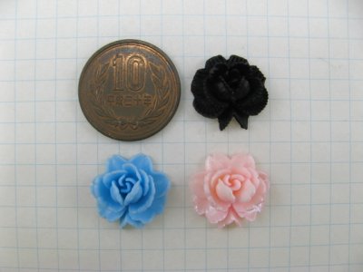 画像1: Vintage Plastic Rose Flower Cabochon(S)