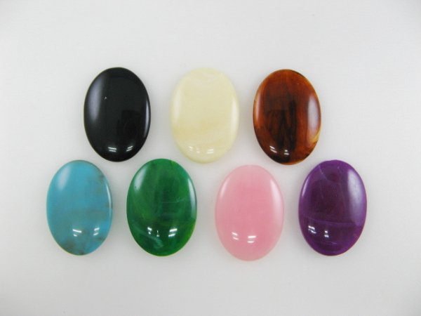 画像1: Plastic Simple Cabochon【Marble】 25x18mm (1)
