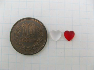 画像1: Vintage Mat/Crystal Heart Cabochon(Tiny)