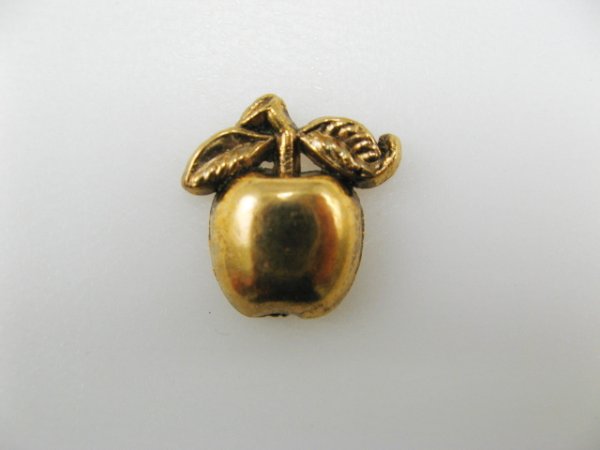 画像1: Vintage Plastic A/Goldplated Apple cabochon (1)