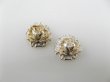画像1: Vintage Plastic Silverplated Mini Flower Cabochon 2個入り (1)