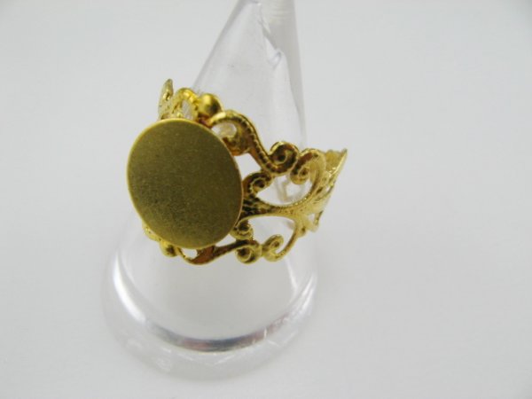 画像1: Brass Filigree Setting Ring【03】 (1)