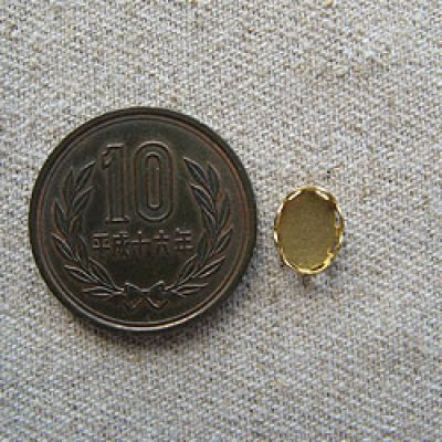 画像1: Brass Lace Edged Oval Setting 8x6 2コ入り