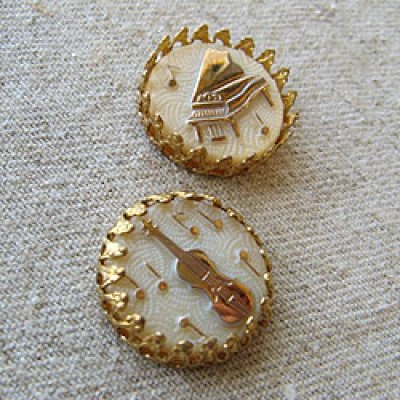 画像1: Vintage Musical instruments Cabochon